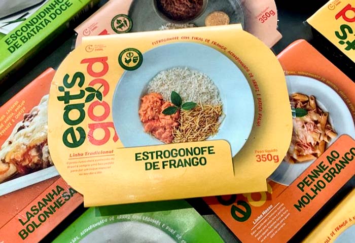 Marmitas ultracongeladas Eat’s Good, em destaque Estrogonofe de Frango